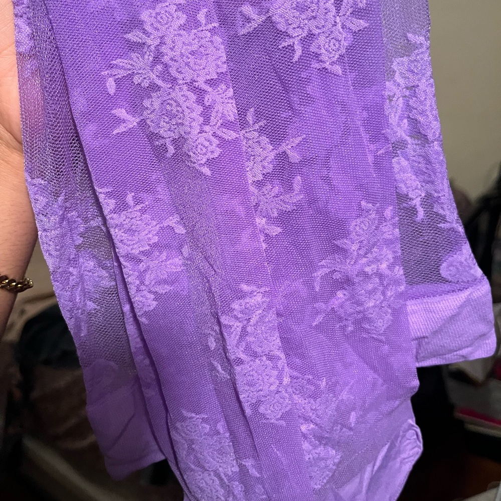 Purple floral fishnet leggings💜